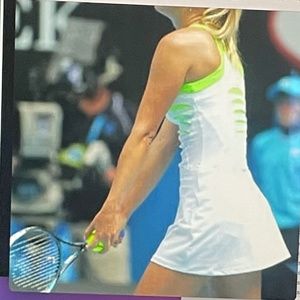 Nike Tennis Dress White and Neon Green Size Small